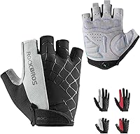 ROCKBROS Men's Cycling Gloves: Anti-Slip SBR Padding, Breathable Mesh, Shock-Absorbing for Road MTB Riding