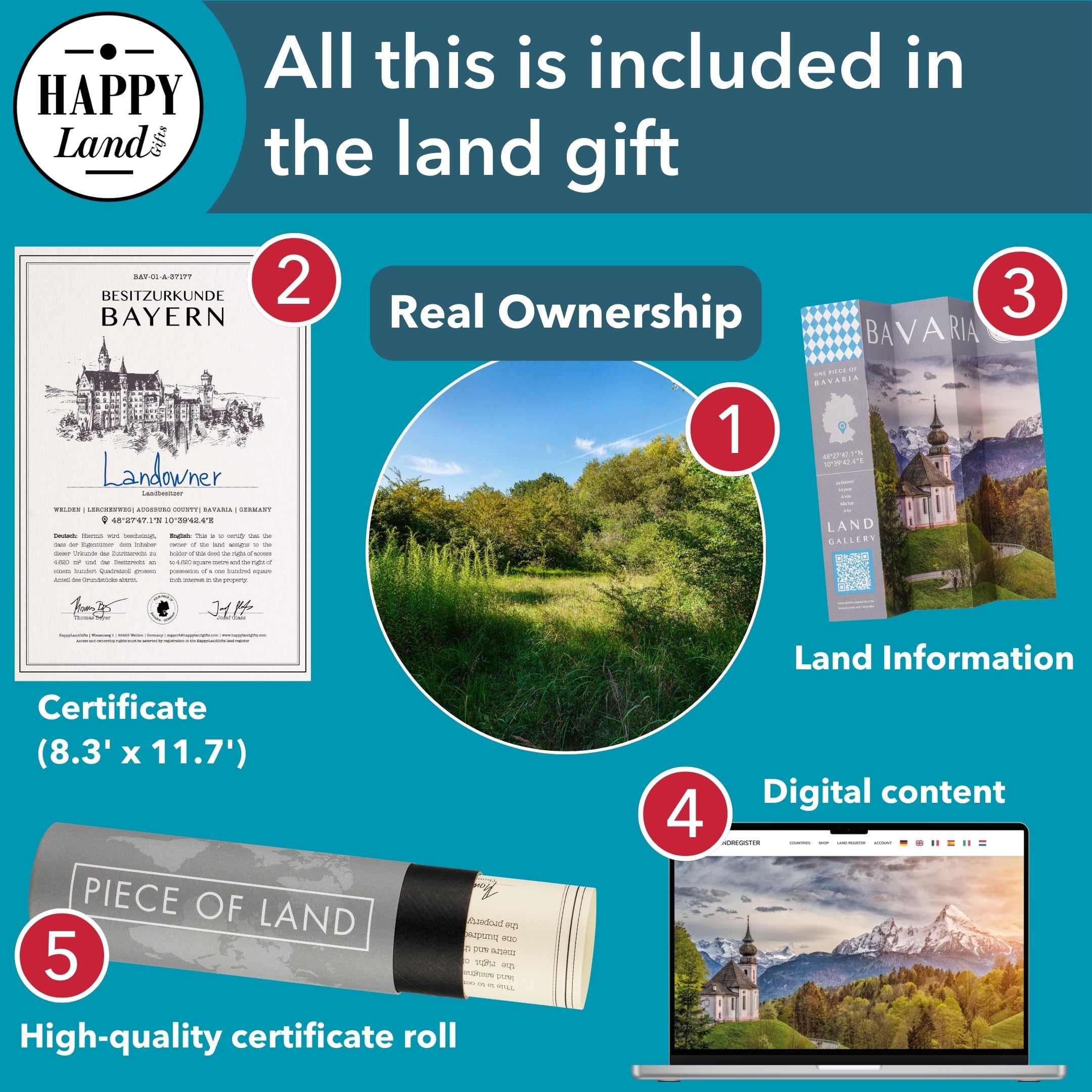 happylandgifts® Trozo de terreno real - FRANCIA | Un obsequio único | Certificado personalizado de propiedad del terreno| Regalos franceses | Regalos románticos | París | Regalo de San Valentín — view 3