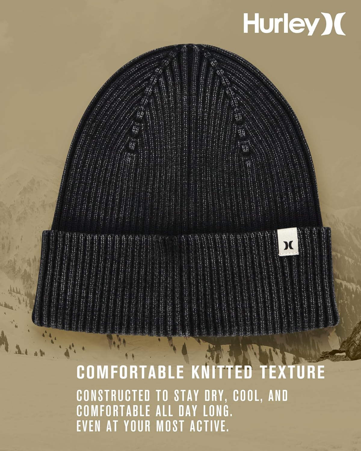 Hurley Womens Beanie Hats for Women - 100% Cotton Beanies Fixed Cuff Soft Lightweight Ribbed Knit Medium Fit Beanie for Women - Image 3