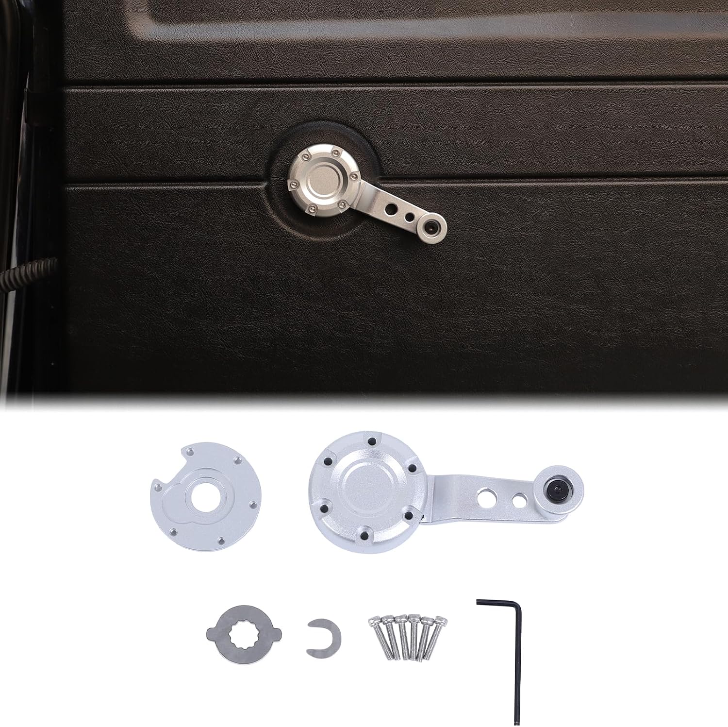 Aunginsy Rear Door Manual Window Crank Handle Compatible with Land Rover Defender 90 110 2004-2018, Car Interior Back Door Window Winder Crank Riser Handle Lifting Rod Replacement Parts Accessories