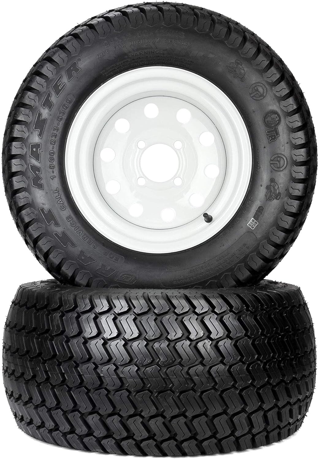 (2) Turf Tire Assemblies 24x12.00-12 Fits Exmark Toro Lazer Z 109-8972