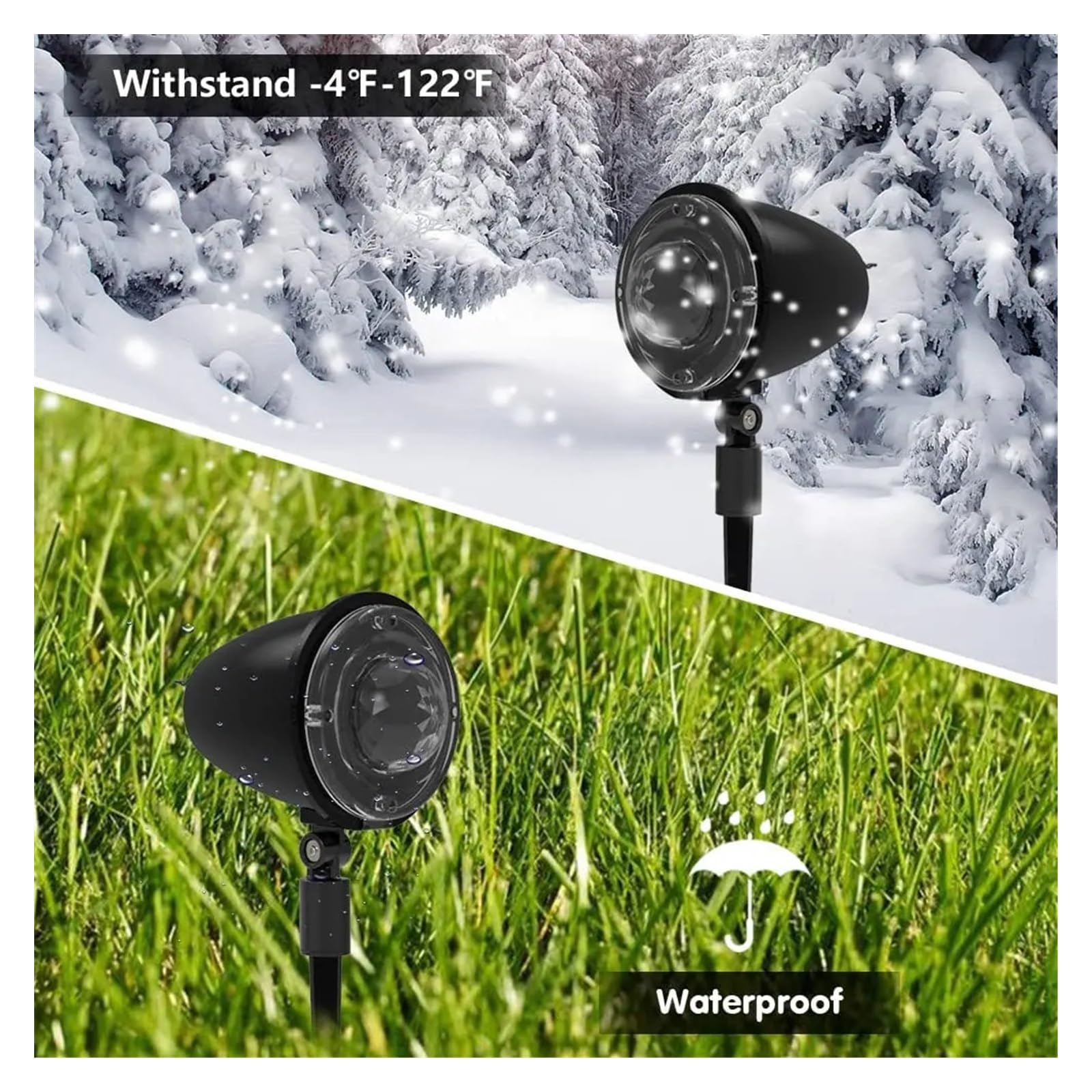 Projektor Weihnachten, Weihnachtsprojektorlicht mit Fernbedienung, Außenlandschaftslichter for Weihnachtsgeschenkparty-Gartenurlaubsbeleuchtung(Meteor Shower,2X Projectors)