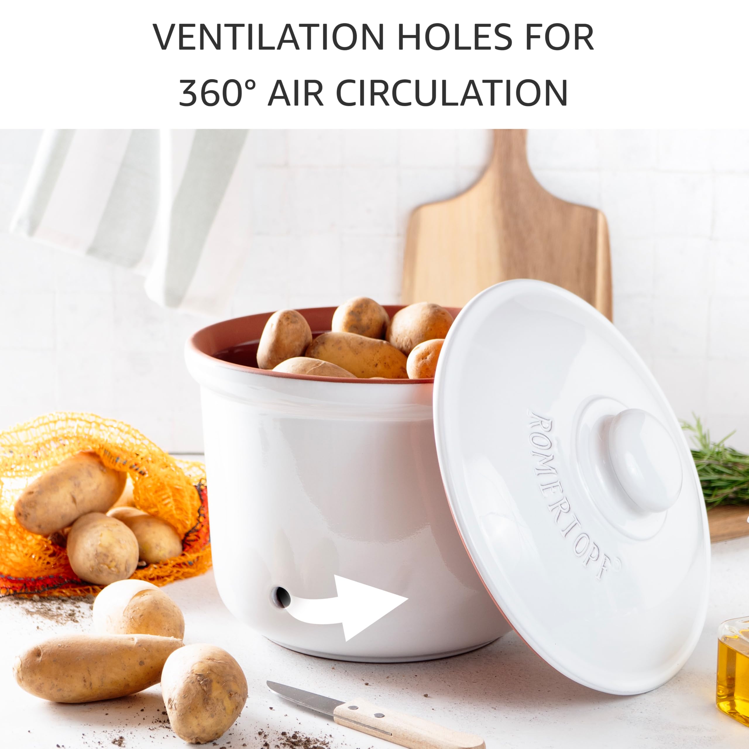 Amazon.com: Romertopf Freshness Storage Potato Onion Garlic Clay