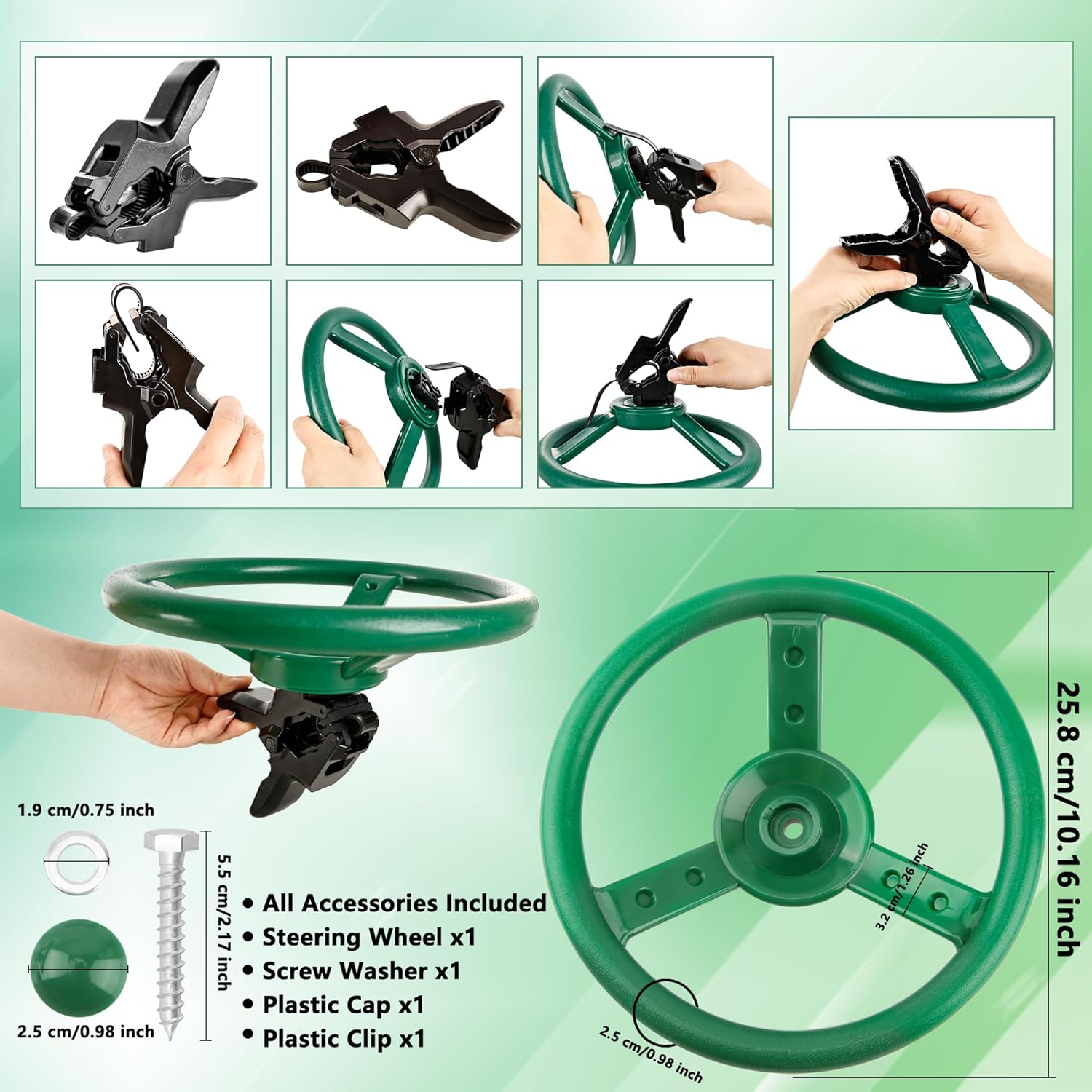 10 Inch Plastic Steering Wheel Playset Plastic Pirate Ships Wheel with Clip Steering Wheel Accessories for Shopping Cart Car Basket Kids Toy Car Playground Outdoor Gym