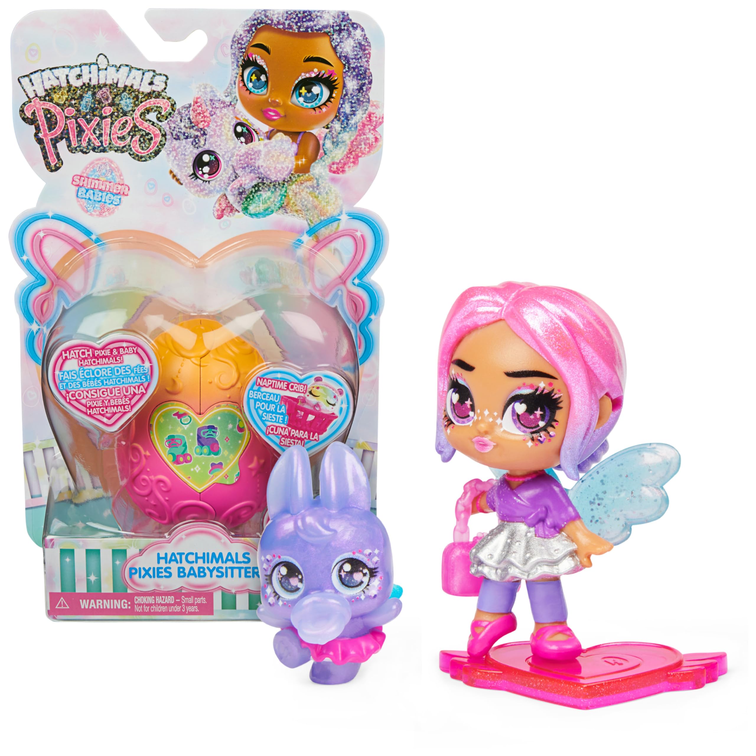 Spin Master Hatchimals Pixies, Shimmer Babies Babysitter With Baby Hatchimal And Play Accessories (Styles May Vary)