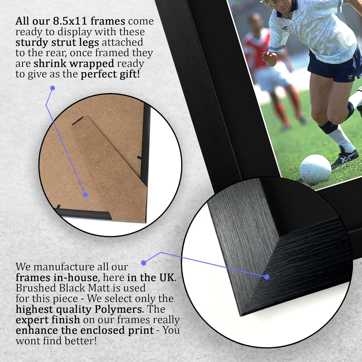 HWC Trading Chris Waddle England Framed Gifts Printed Signed Autograph Picture for Fans and Supporters - US Letter Size