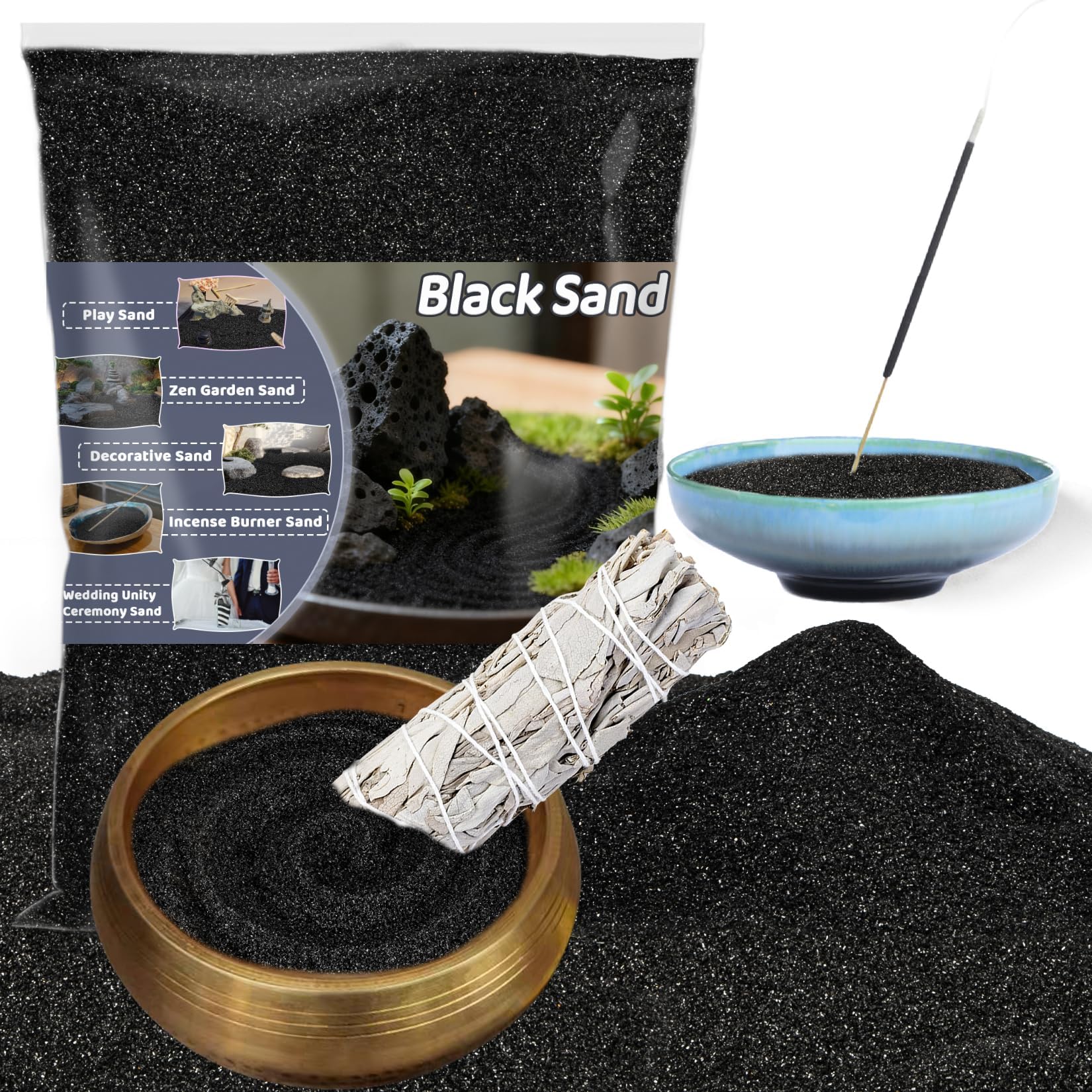 RAINFLOW 15 OZ Fine Balck Sand - vase fillers | Mubboo