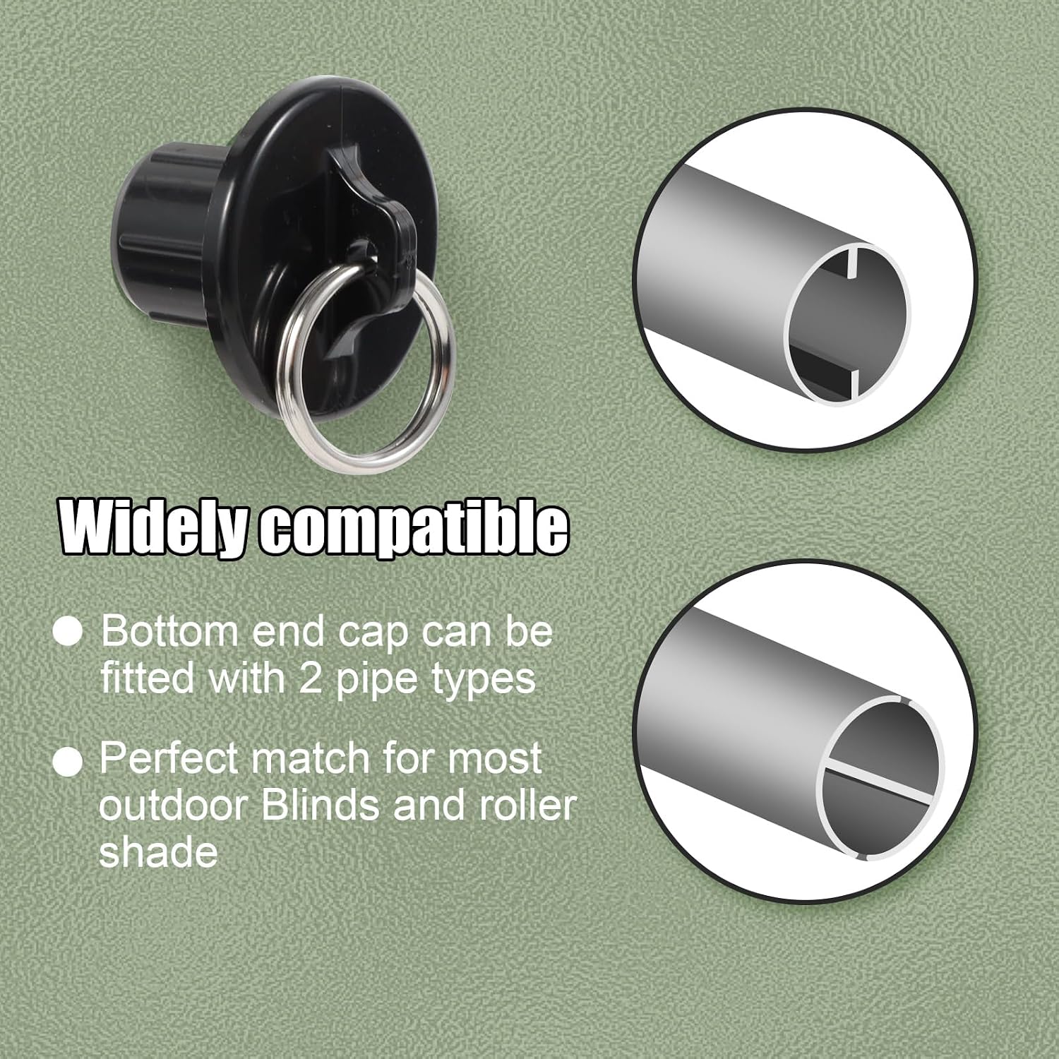 2 Pack Bungee Kit End Caps for Coolaroo Replacement Parts | Black 2 pack bungee kit with end caps for Coolaroo outdoor roller shades. Replacement parts for indoor and outdoor use.