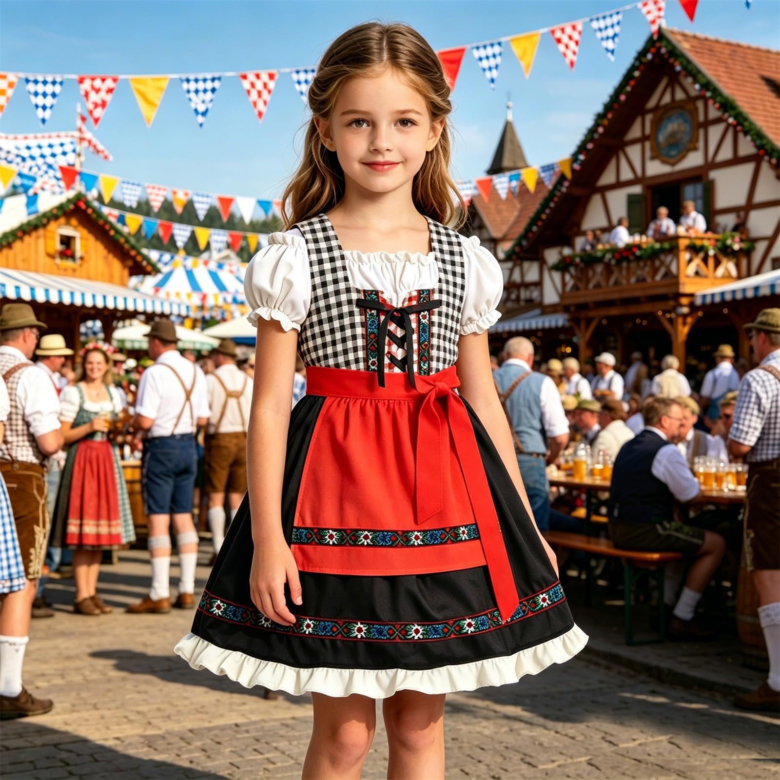 Generisch 2026 Partykleid Set Performance Outfit Kleinkind Spielkleidung 5 9 Jahre Blumenspitze Ärmellos Mit Stirnband