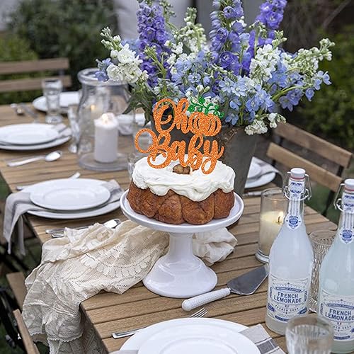 Miniatura 109 de Paquete de 24 adornos para cupcakes de calabaza con purpurina para cupcakes de calabaza para Acción de Gracias, baby shower, decoración de cupcakes