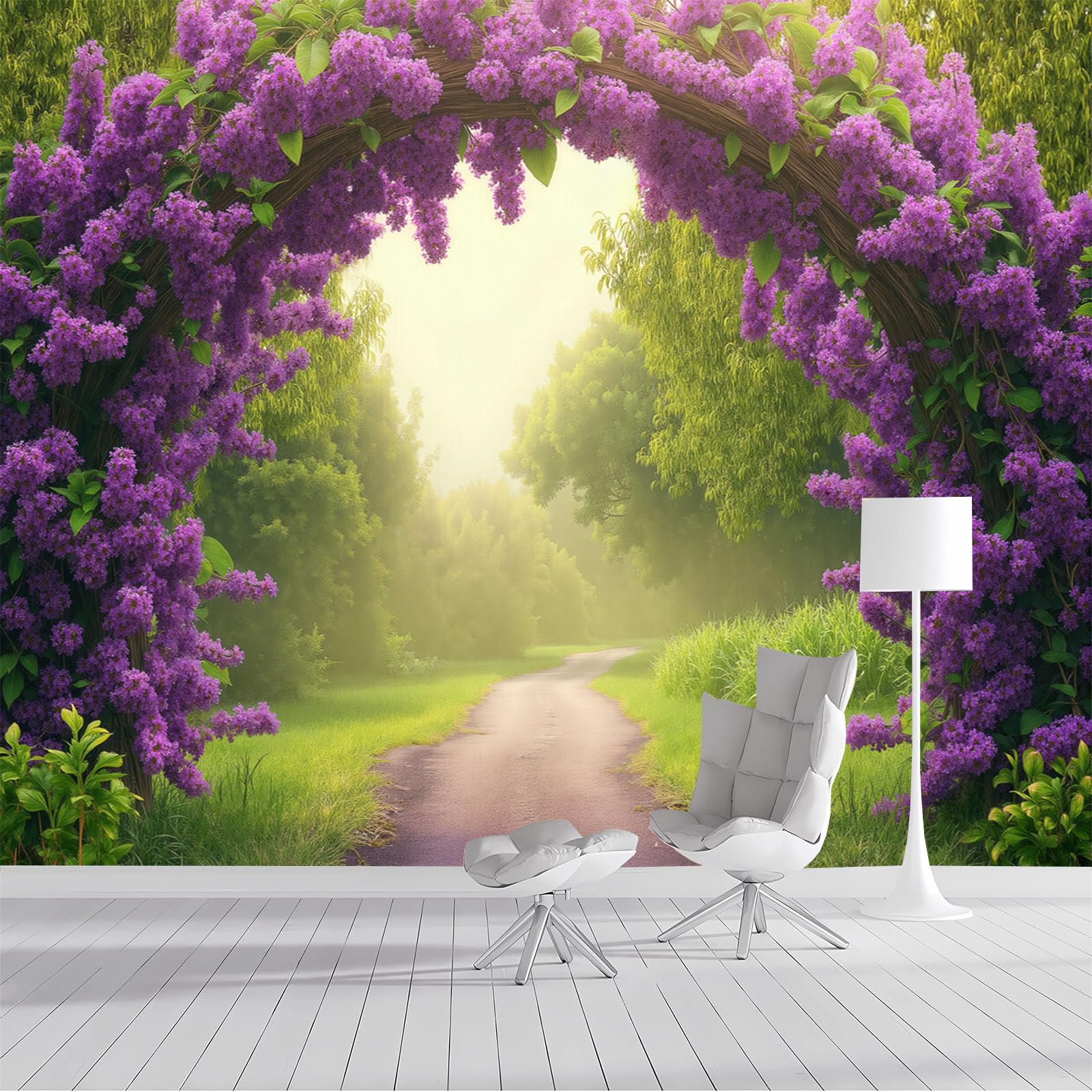 Tapisserie arche de lilas romantique pour instaurer un havre de paix