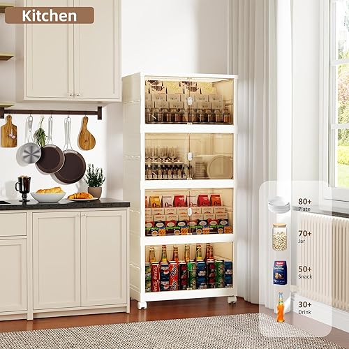 Miniatura 4 de Contenedores de almacenamiento de plástico plegables grandes de 220 cuartos de galón, contenedores de almacenamiento apilables de 4 niveles para