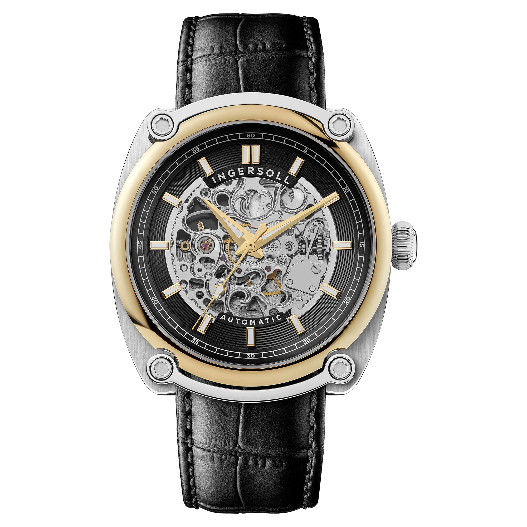 Ingersoll The Michigan Orologio automatico da uomo 45 mm con quadrante a cuore aperto e cinturino in pelle