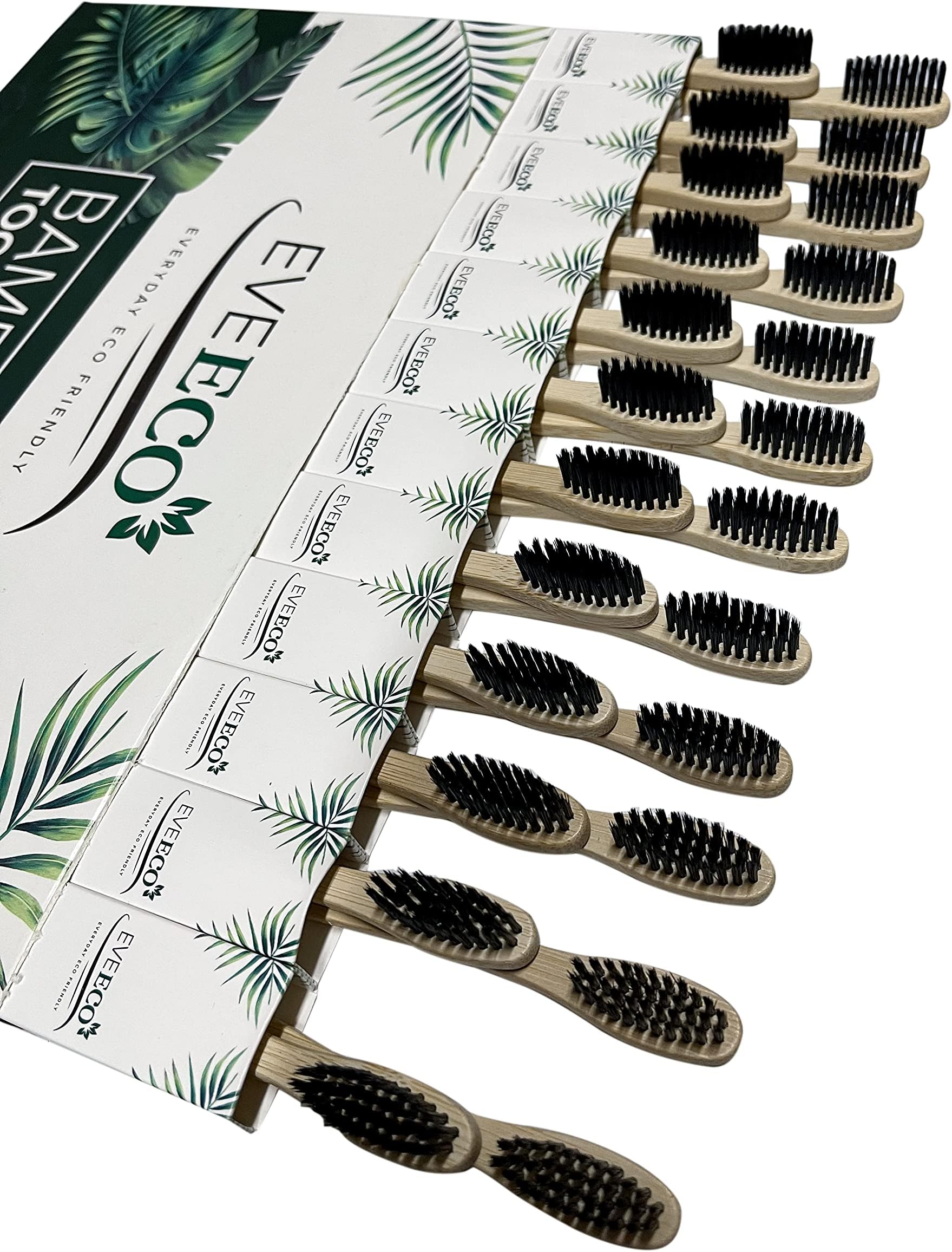 24 Count I Bamboo Toothbrush I Soft Bristles Best for Sensitive Gums I Charcoal I Vegan I Natural Wood I BPA Fee I Recyclable I Compostable I Biodegradable | Environmentally Friendly