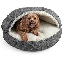 Snoozer Cozy Cave Dog Bed, Round Covered Dog Bed, Merlin Pewter S