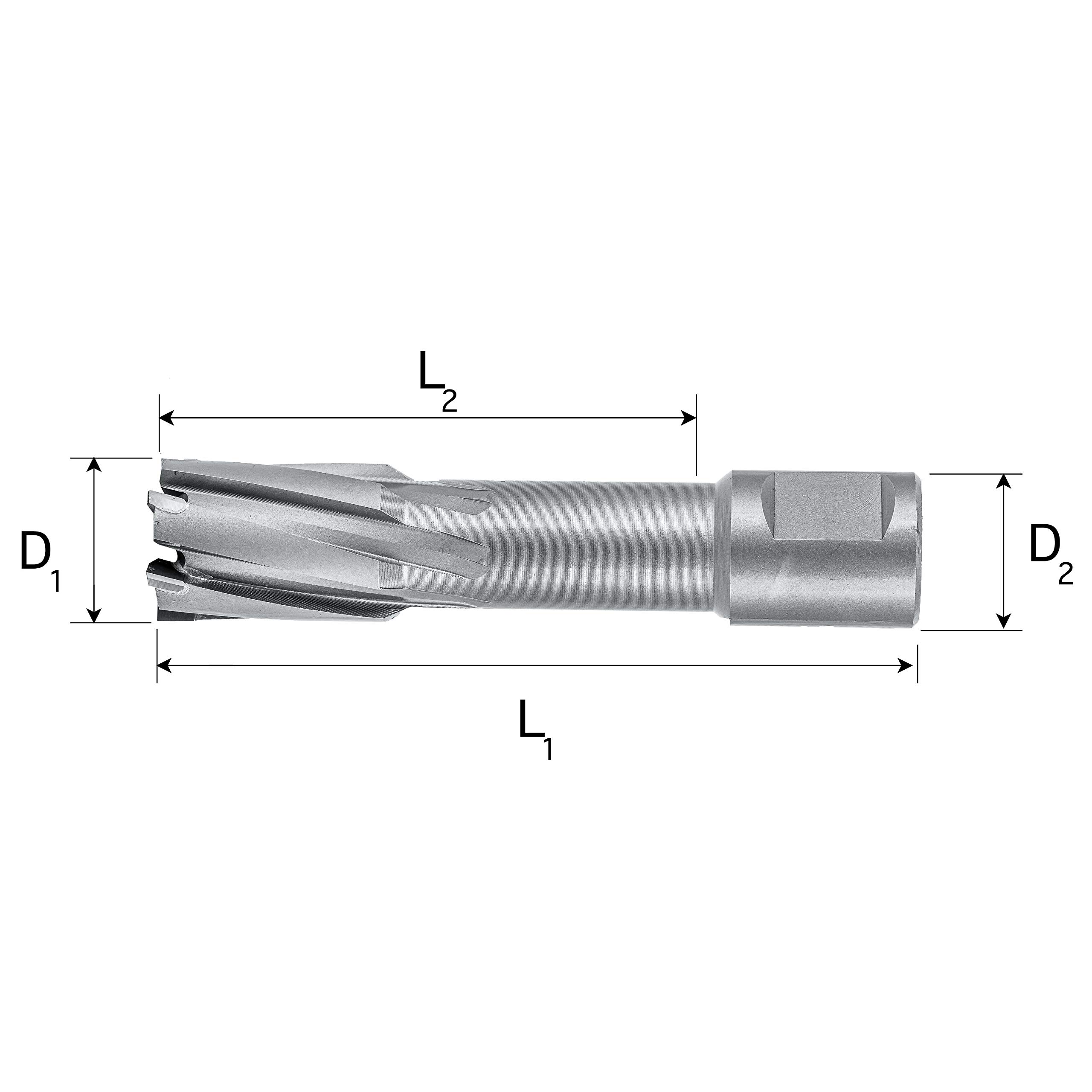 MELVER Broca hueca TCT Weldon 19 mm [3/4"] Profundidad de corte: 55 mm (25)