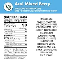 Vista 2 de V8 Acai Mezcla de bayas 100% jugo de frutas y verduras, botella de 46 onzas líquidas