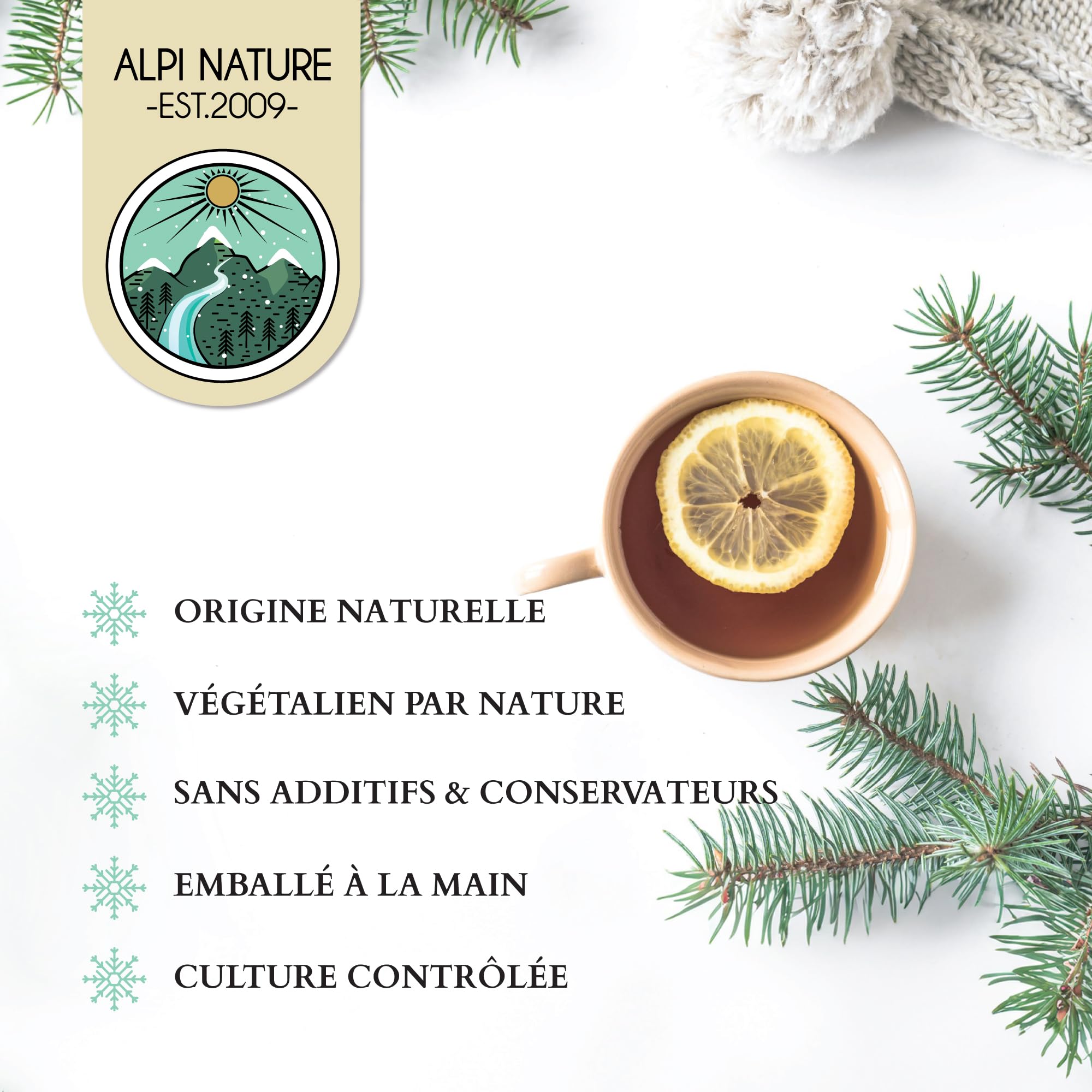 Alpi Nature Calendrier de l'Avent Thé 2025, Coffret Thé de Noël, Calendrier de Noël 2025, Sélection de 24 Thés Noirs, Verts, Fruits et Herbes, 24 Pots