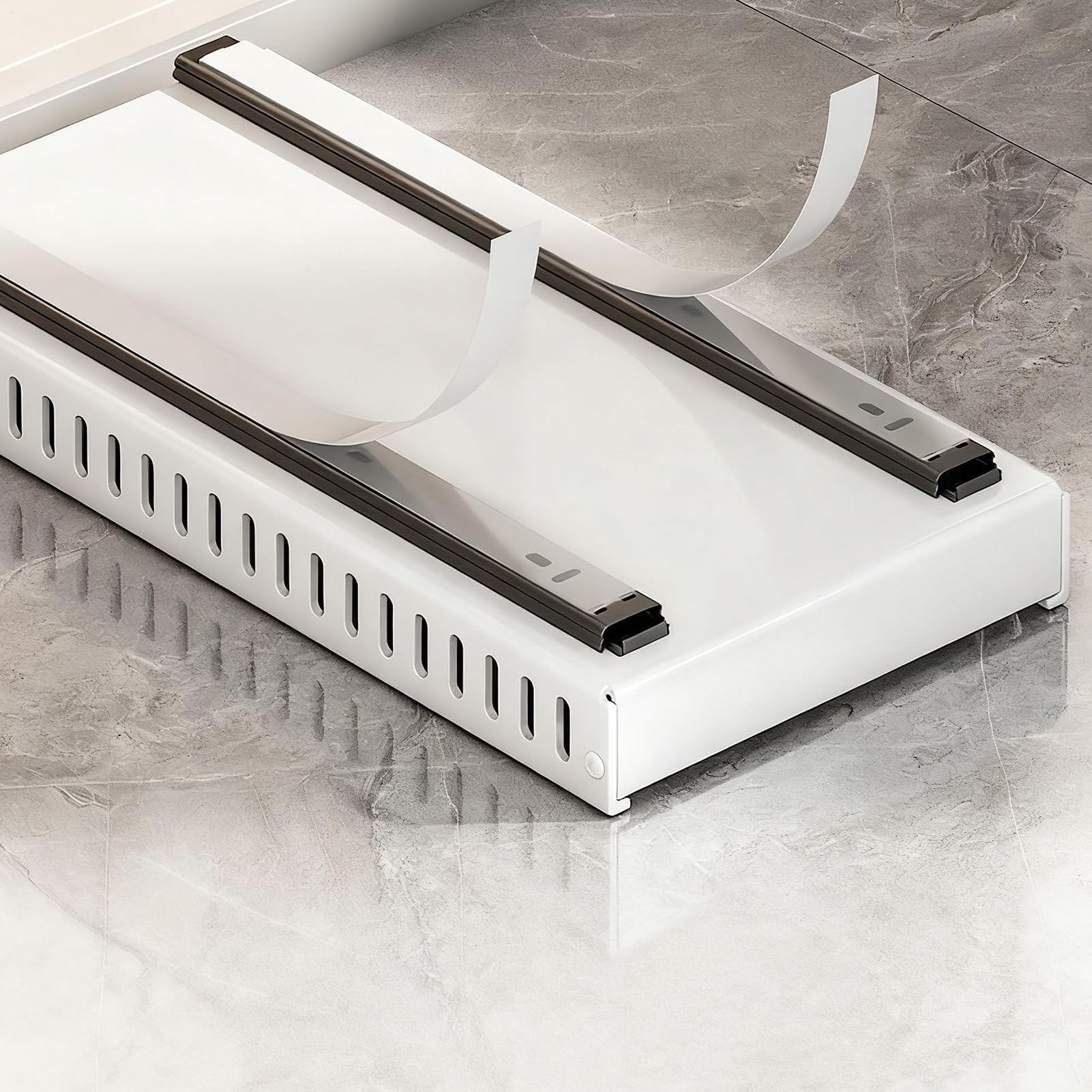 Organizer per coperchi – Mensola da cucina in acciaio al carbonio da 16 | 54 pollici, organizer regolabile con puleggia, supporto autoadesivo per pentole, pentole, stoviglie, utensili, armadietti, sp