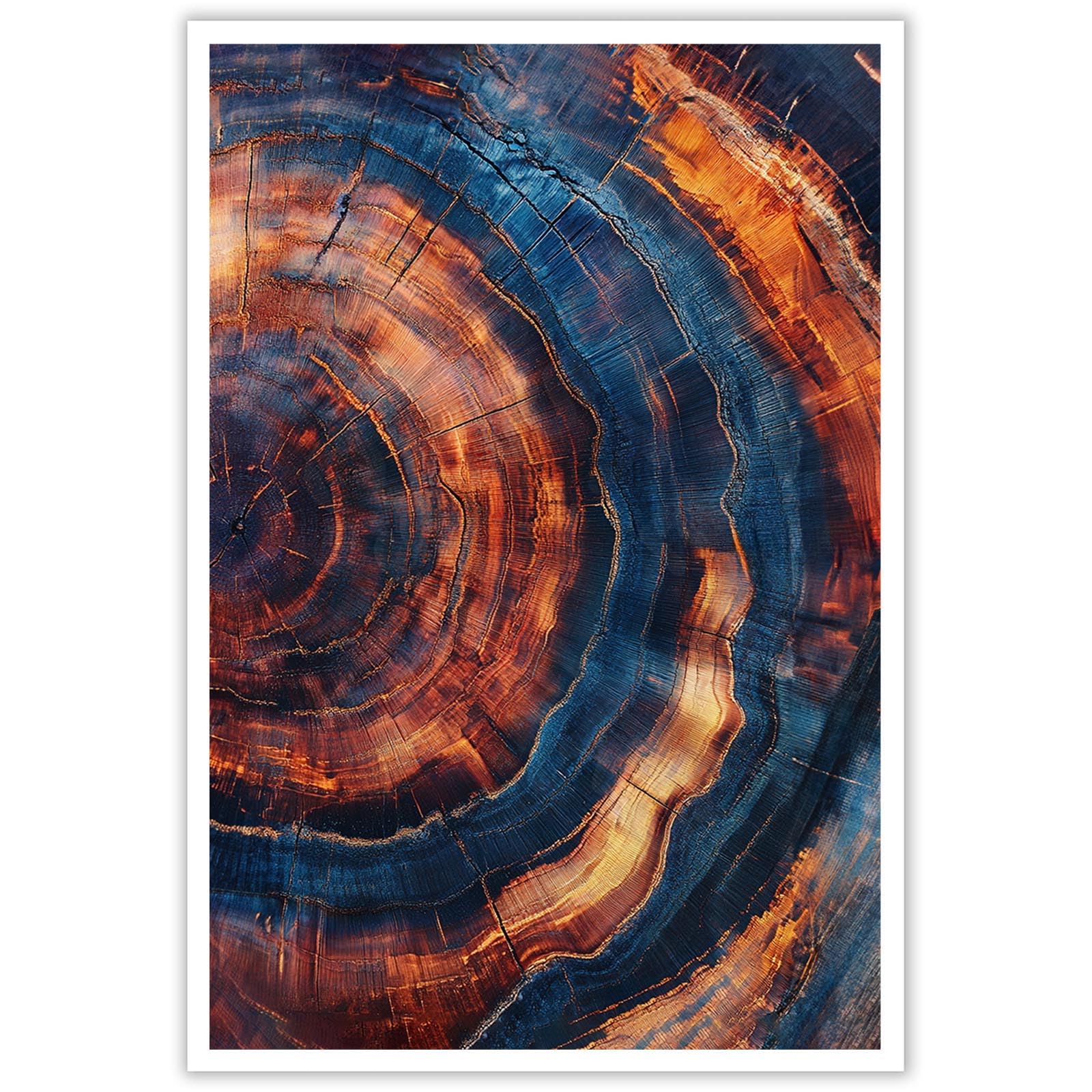 ZETCGSH Vintage Tree Ring Wall Art Abstract Colorful Tree Ring Wall Decor Oil Painting Poster Minimalist Home Canvas Art Modern Farmhouse Living Room