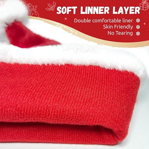 Miniatura 3 de Maforts Sombrero de Papá Noel, sombrero de Navidad, sombrero de Navidad para adultos, niños, recién nacidos, sombrero de Papá Noel, mujeres,