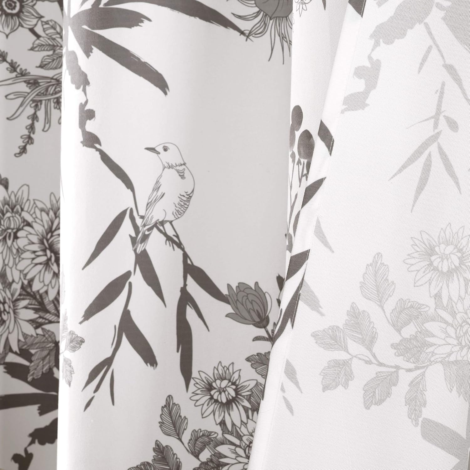 Lush Decor Botanical Garden Shower Curtain, 72" x 72", Gray