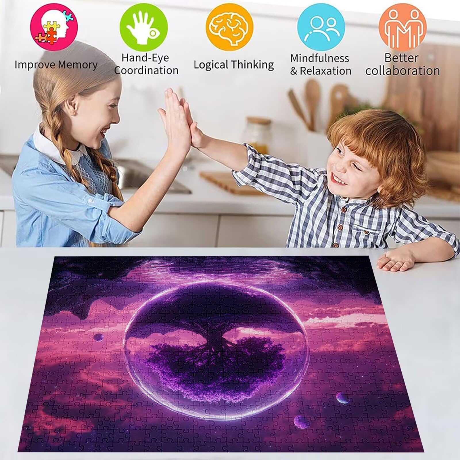 Puzzle 4000 elementów drzewo puzzle dla dorosłych jezioro 141 x 87 cm unikalne rzemiosło klasyczne 3D drewniana układanka do rodzinnych gier aktywnych, układanka do samodzielnego wykonania nawet do