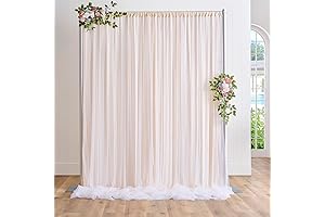 Wrinkle Free Champagne Tulle Backdrop Curtains for Engagement Photos