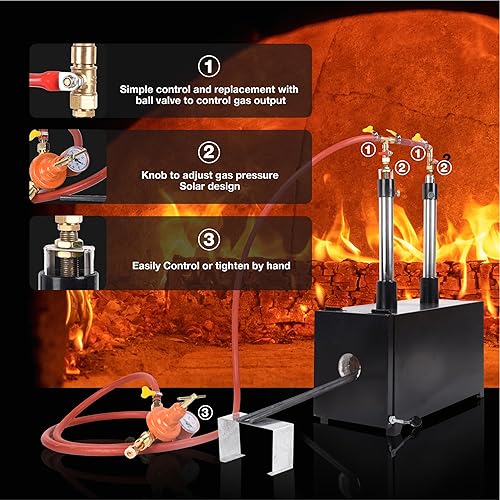 Miniatura 11 de Horno de forja con quemadores individuales, gran capacidad, forjas cuadradas de propano para herrería, adecuado para artistas, aficionados