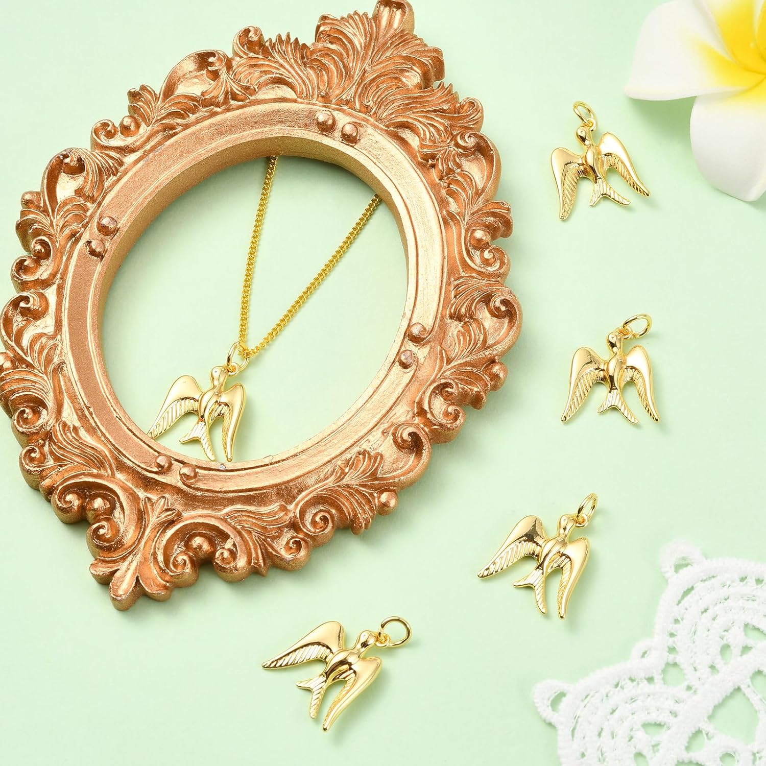 5Pcs Bird Charms for Jewelry Making 18K Gold Plated Charms Bulk Cute Animal Brass Pendants for Bracelet Necklace Earring Keychain DIY Supplies - Image 5