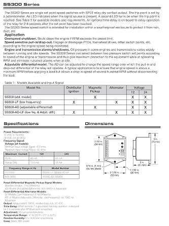 Murphy by Enovation Controls SS300-24 Electronic Speed Switch (20700167)