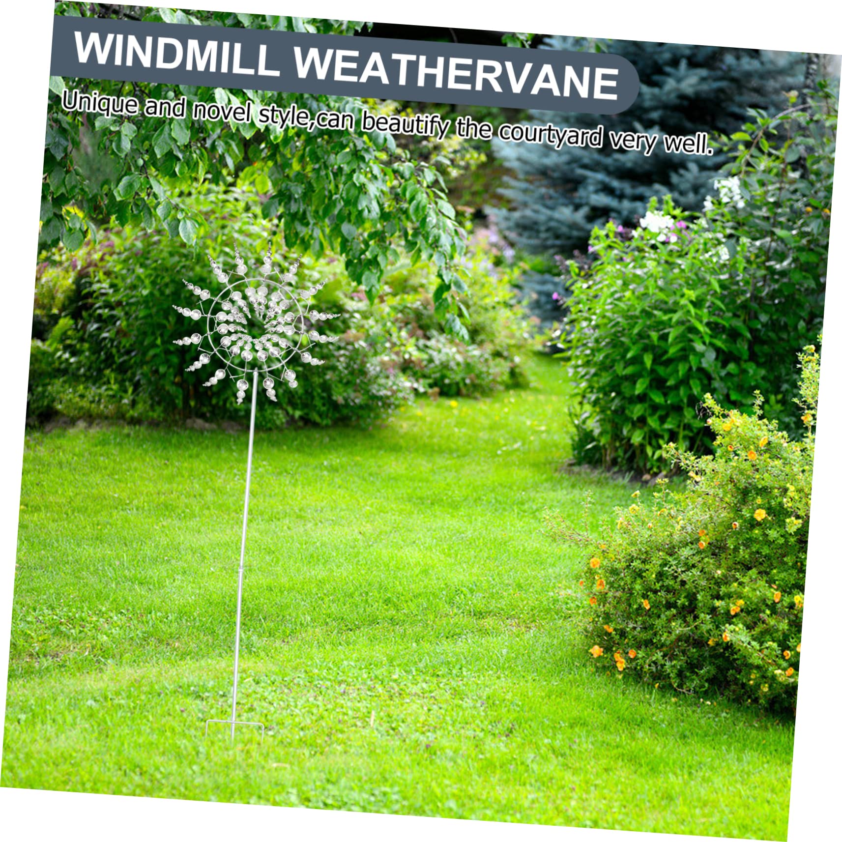 CIYODO Metal Windmill Weather Vane Outdoor Windmill Decor Garden Decorative Spinner
