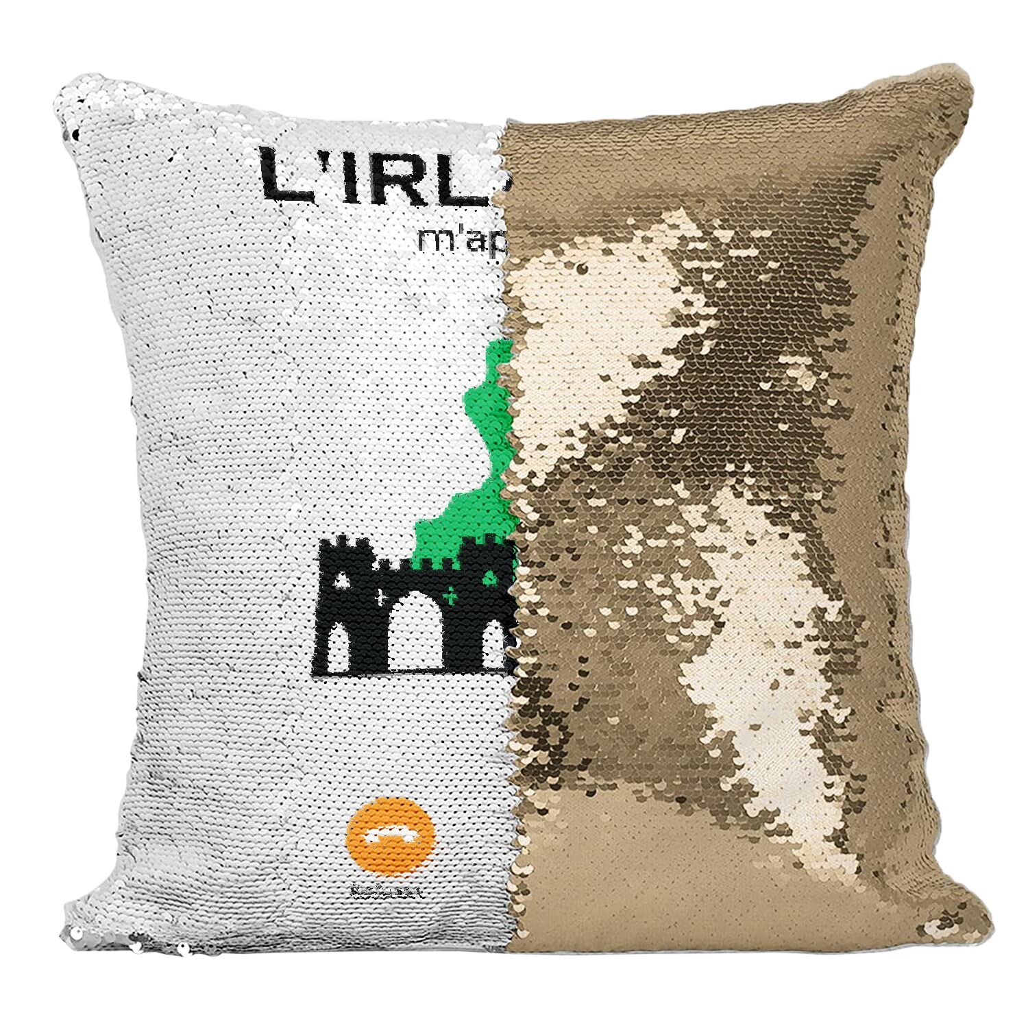 Coussin sequin doré Irlande m'appelle le cadeau parfait pour passionné de culture