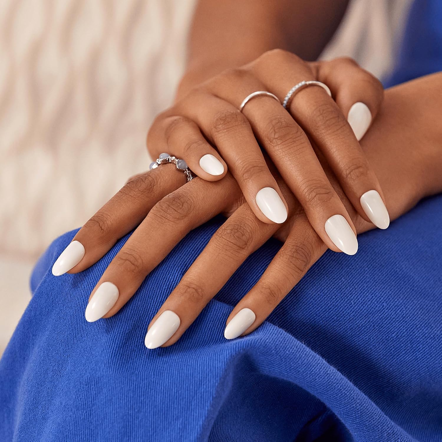 KISS imPRESS Color Press-On Manicure Fake Nails, Ballroom - Short & Square, Solid White, Ready To Wear, Chip Proof, Smudge Proof, No Dry Time, Mini File & More | 30 Count image 2