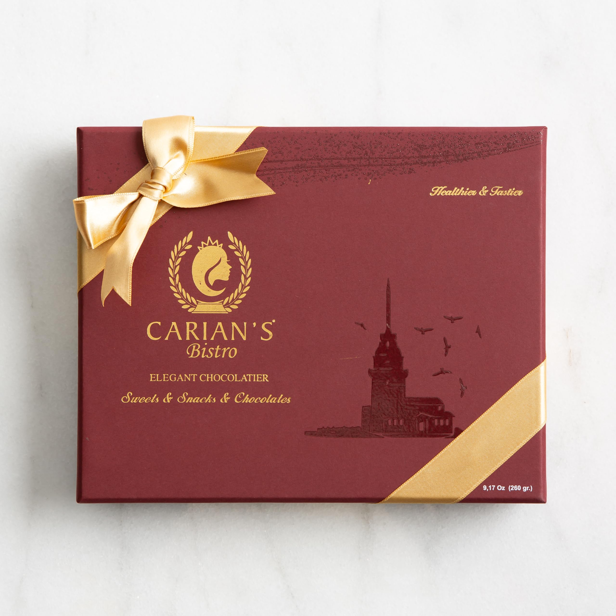 CARIANS Chocolate Gift Box, Assorted Luxury Premium Pralines Gourmet Chocolate Basket, Dark, Milk & Truffles, Box of Candy, Great for Gift Giving and Anniversary, 21 pc.