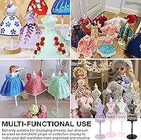 Vista 6 de 8 piezas de mini maniquí, soporte para modelo de vestido de muñeca, soporte de vestido de muñeca, soporte de vestido de tela, estante