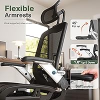 Vista 3 de GABRYLLY Silla de oficina con reposapiés, silla de escritorio ergonómica – 135° reclinable ancho, brazos abatibles de 45°, reposacabezas 3D