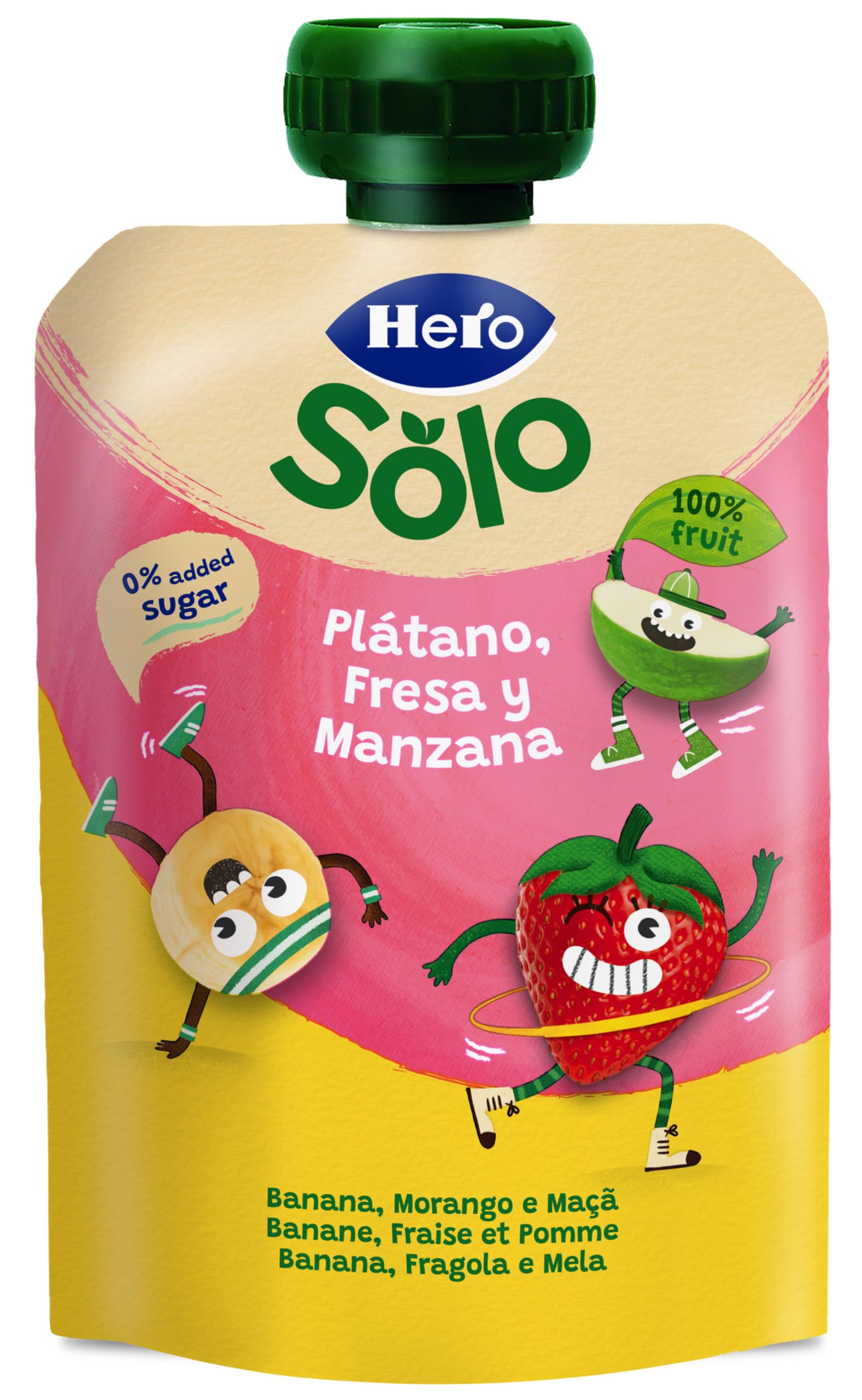 Hero - Bolsitas con Plátano, Fresa y Manzana, Para Bebés a Partir de los 12 Meses - Pack de 18 x 100 g, El embalaje puede variar — view 2