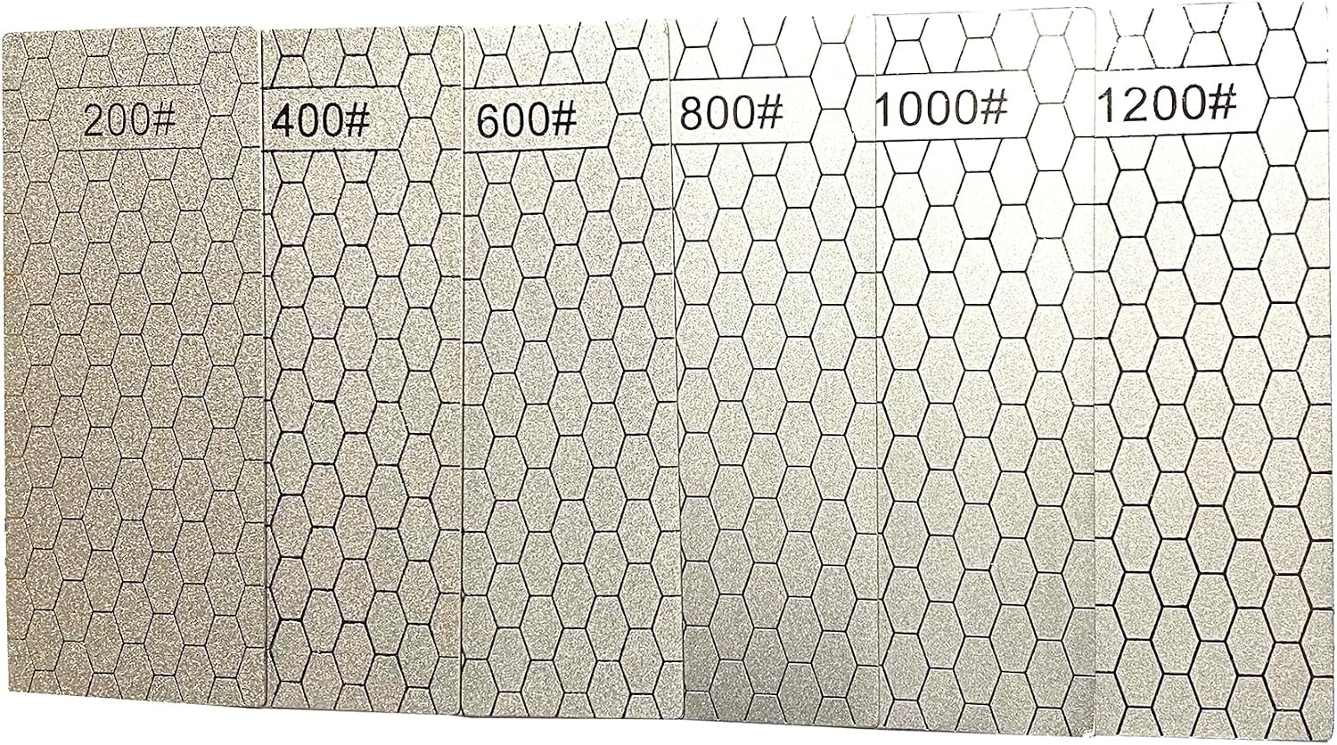 6Pcs Diamond Stones,200/400/600/800/1000/1200 Grit Diamond Sharpening Plate Great for Sharpening Kitchen,Outdoor and Woodworking Chisels and Plane Irons