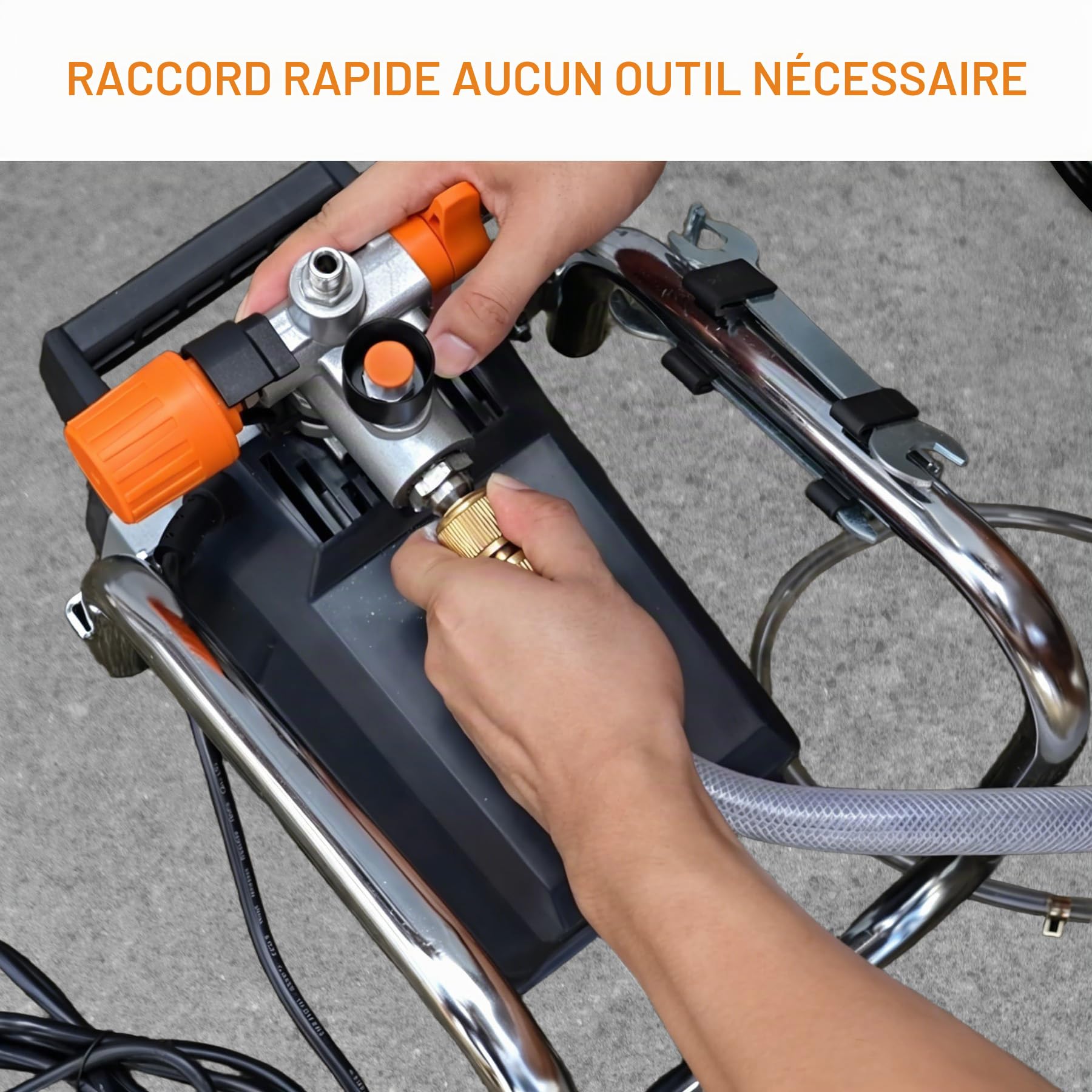 MAXXT Pulvérisateur de Peinture Airless Électrique 1300W, Pistolet de Pulvérisation pour Clôtures, Jardin, Meubles, Murs et Portes, Bricolage DIY, Grau， Orange， Schwarz