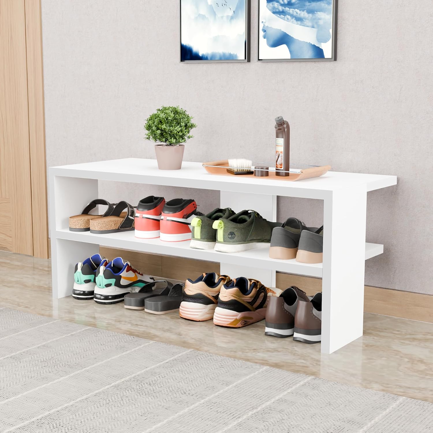 Open Shoe Rack Rvt DFC Zeo (Upto 10 Pairs) Engineered Wood Open Shoe Rack with Shelves ...
