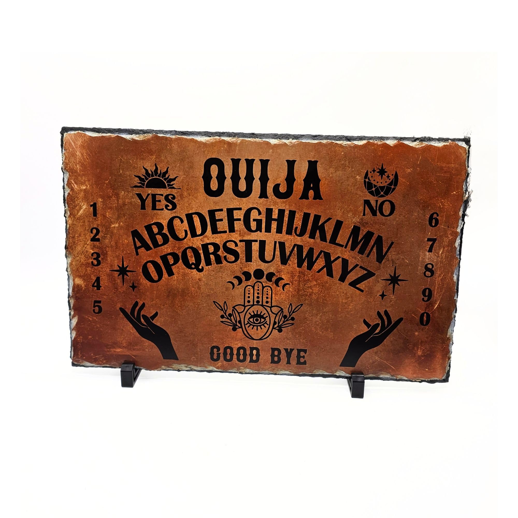Ouija Brett aus Schiefer 24x39 cm Hexenbrett Schiefertafel mit Planchette Wahrsagen Geisterbrett Deko Halloween