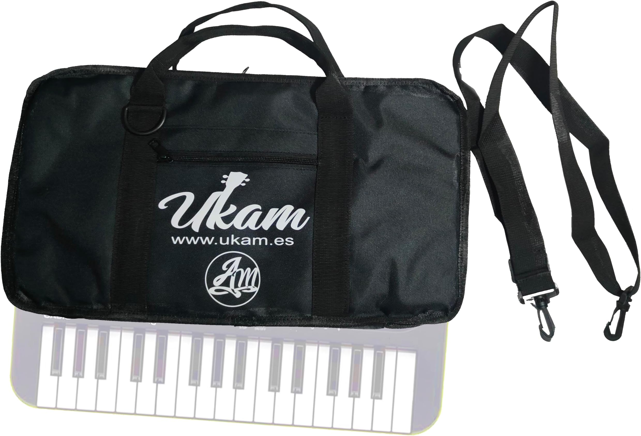 padded case 10 mm with bag. for mini-keyboards 32 Notes. Compatible with: Casio SA46/SA47, SA-50/SA-51, OQAN QKB32 and KURZWEIL KP10. Measurements: 47 x 25 x 7 cm. Made in Spain (10 mm. shoulder