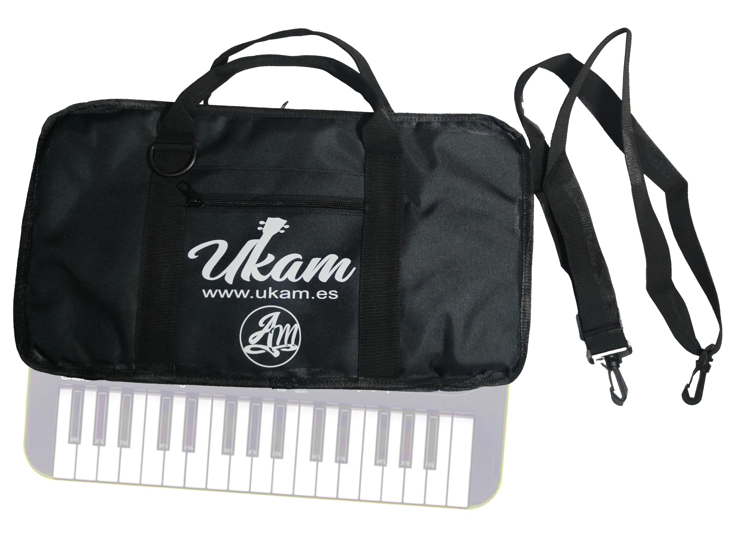 padded case 10 mm with bag. for mini-keyboards 32 Notes. Compatible with: Casio SA46/SA47, SA-50/SA-51, OQAN QKB32 and KURZWEIL KP10. Measurements: 47 x 25 x 7 cm. Made in Spain (10 mm. shoulder