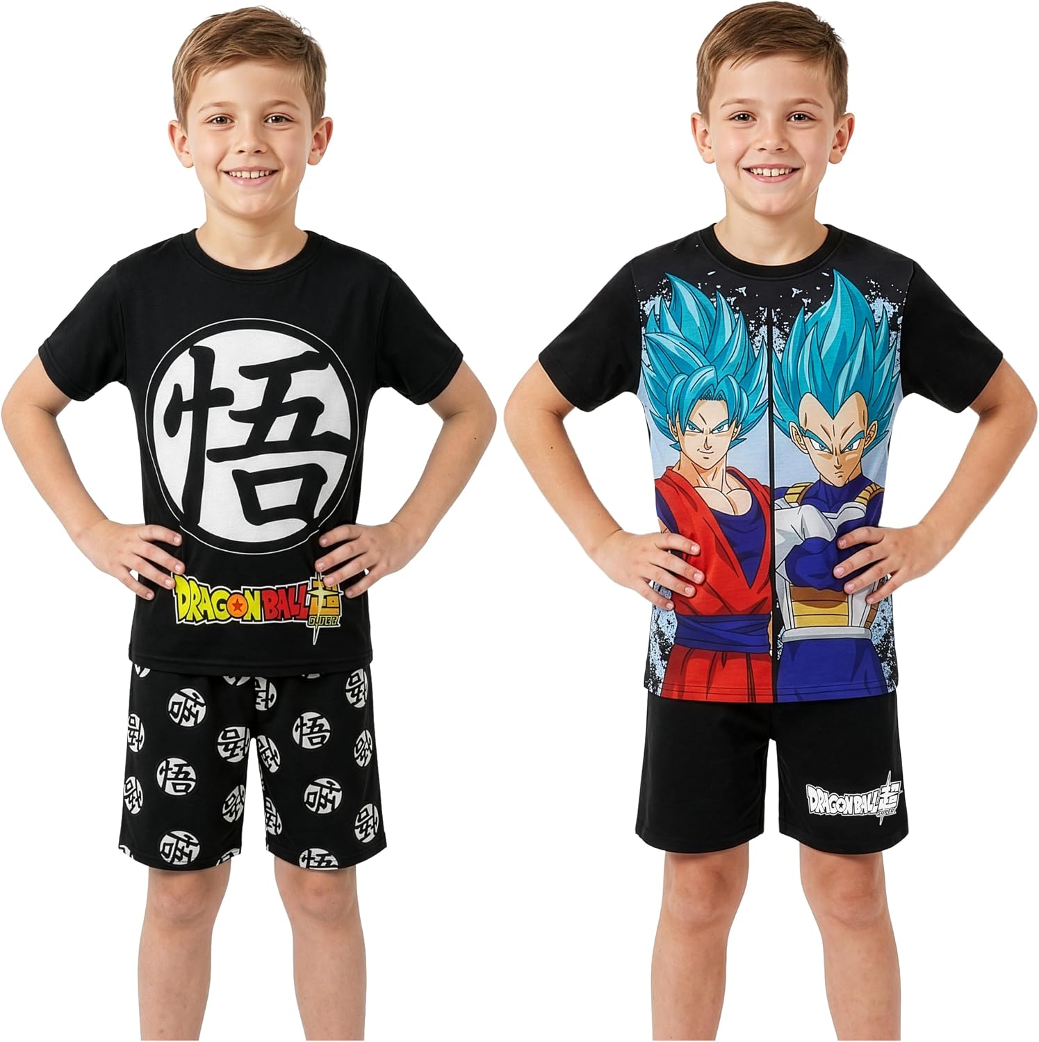 Get Trend One Piece | Dragon Ball Super Boys Pajamas with Anime Top & Shorts 4 Piece Short Sleeve PJ Set Sleepwear Loungewear