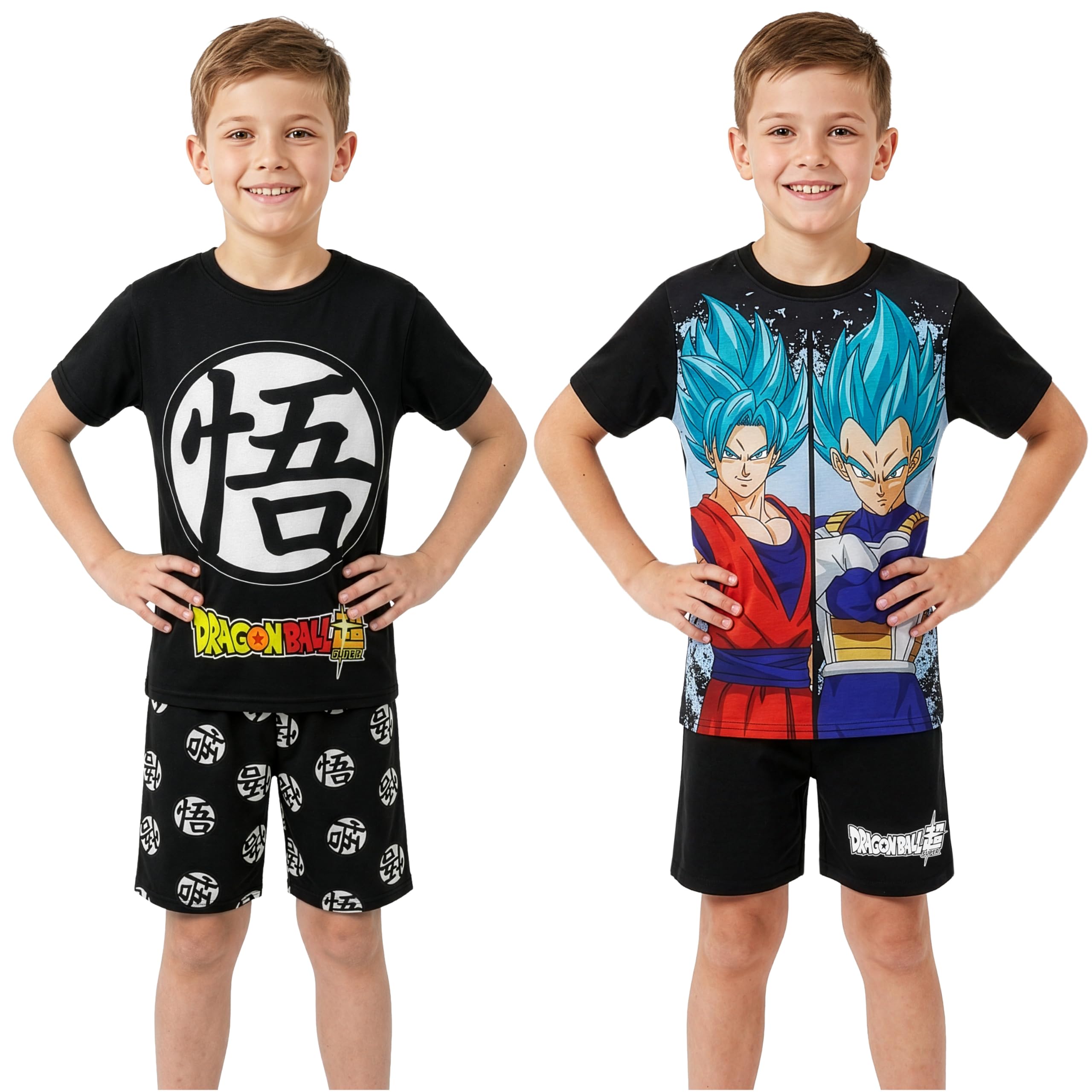 One Piece Dragon Ball Z Pijama Niño Verano 2 Pack 7-14 Años Conjunto Camiseta Manga Corta Pantalones Cortos Regalos