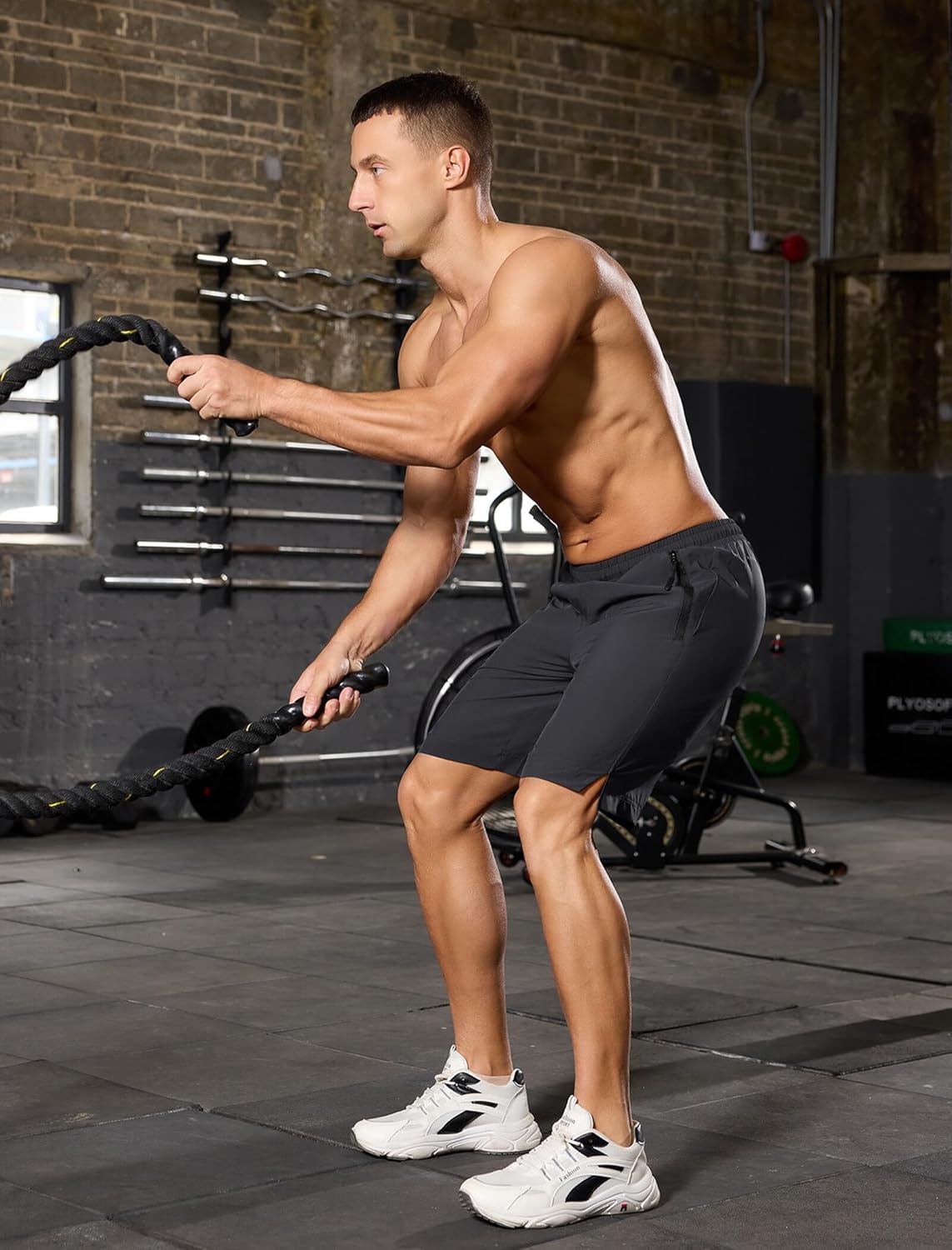 SILKWORLD Running Shorts for Men Quick Dry 9 Inch Basketball Athletic Shorts 2 in 1 Gym Workout Shorts with Pockets