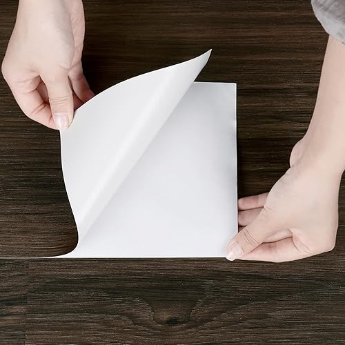 Miniatura 7 de Wallercity Azulejos de madera marrón oscuro para despegar y pegar, azulejos de vinilo de 6 x 36 pulgadas para baño y cocina, azulejos autoadhesivos