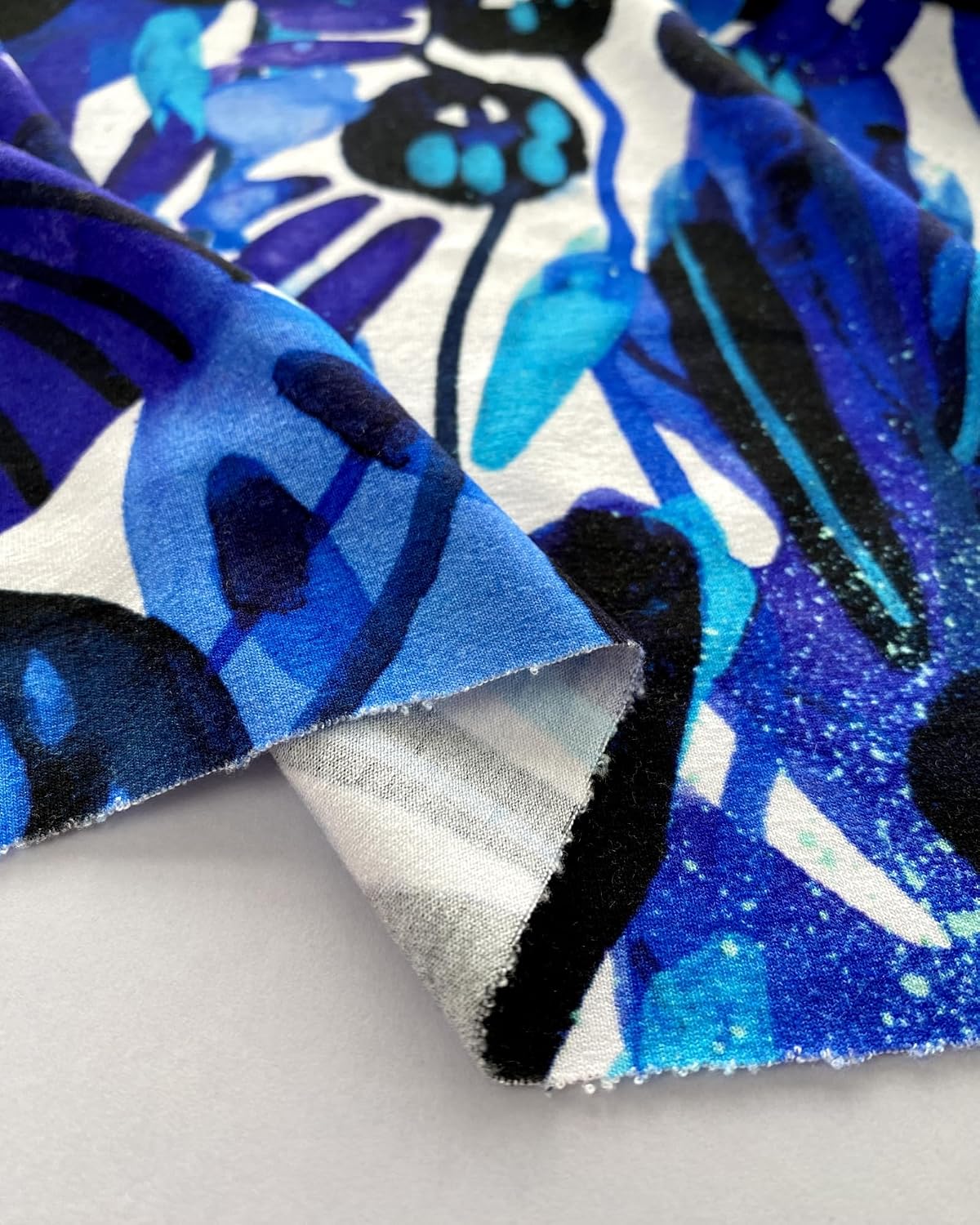 Minerva Exclusive Inky Grove Viscose Jersey Stretch Knit Fabric - per Yard