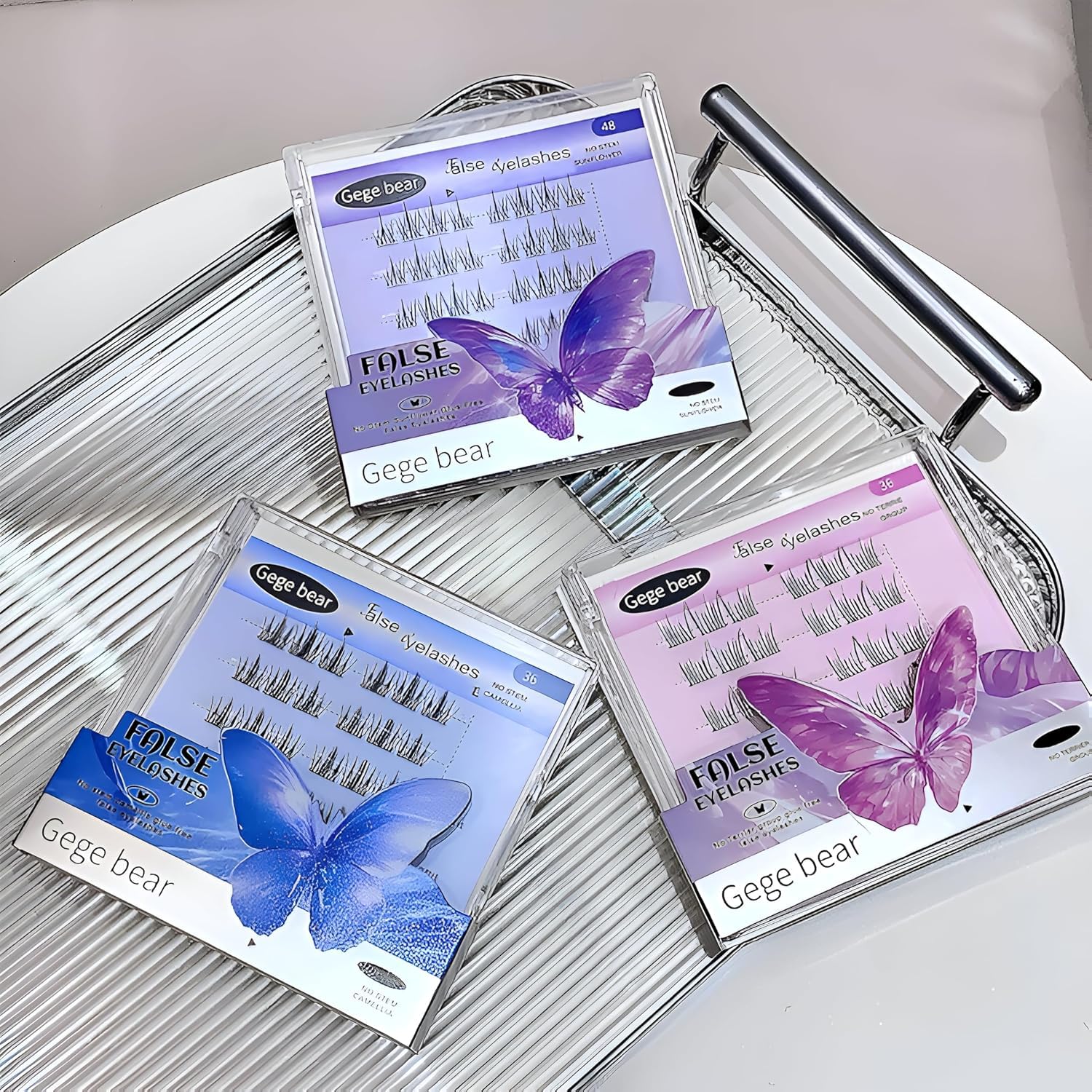 Gege Bear False Eyelash Pack | Glue Free & Easy to Apply | Lightweight, Comfortable & Reusable | Natural to Bold Lash Looks | Perfect for Eye Makeup Looks | Safe for Sensitive Eyes | 3 Stunning Lash Shades | Kawaii Packaging | Aesthetic for Teens & Women (03#Camellia Style, 36pcs)-image-6